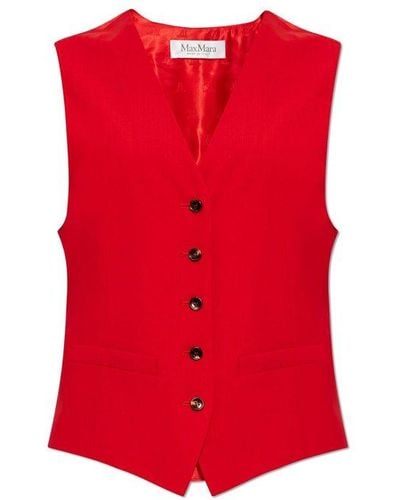 Max Mara Zuai Button-up Vest - Red