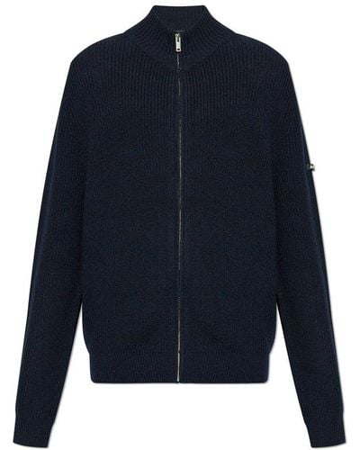 A.P.C. Zip-up Knitted Cardigan - Blue