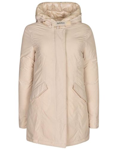 Woolrich Front-zip Padded Jacket - Natural