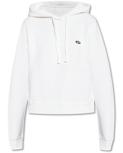 DIESEL F-Reggy-Hood-Doval-Pj Logo-appliqué Cotton Hoodie - White