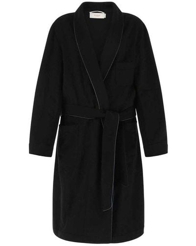 Agnona Shawl Collar Coat - Black