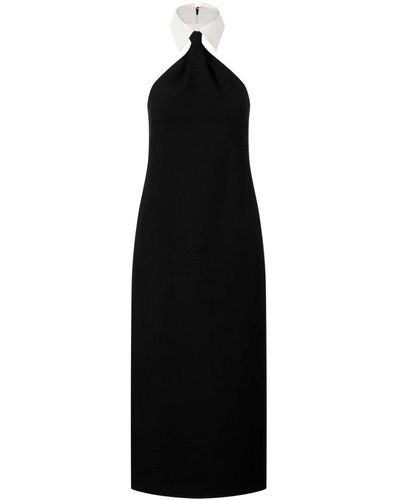 Valentino Open Back Sleeveless Midi Dress - Black
