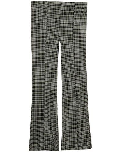 Ganni Stretch Seersucker Trousers - Grey