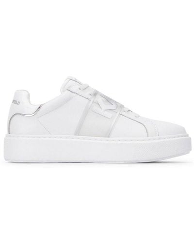 Karl Lagerfeld Logo Print Lace-up Sneakers - White