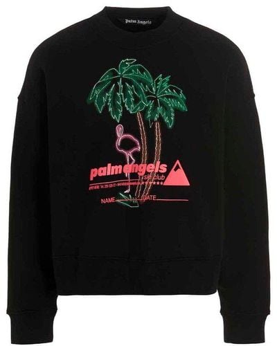 Palm Angels Ski Club Logo-print Sweatshirt - Black