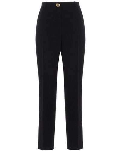 Givenchy Lock Detailed Cropped Trousers - Black