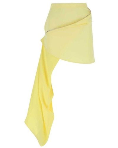 JW Anderson Asymmetric Zip Detail Mini Skirt - Yellow