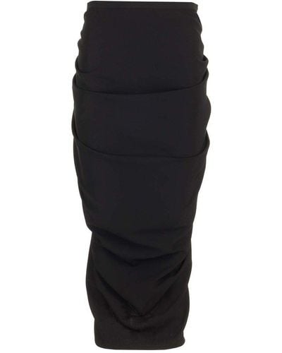 Dries Van Noten Wool Jersey Midi Skirt - Black