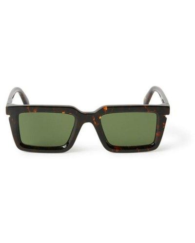 Off-White c/o Virgil Abloh Rectangular Frame Sunglasses - Green
