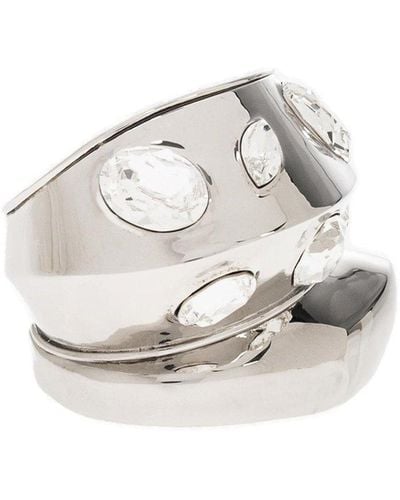Alexander McQueen Jewel Embellished Cuff Bracelet - Metallic