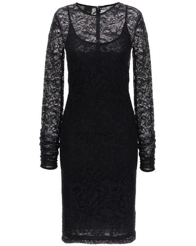 Pinko Lace Detailed Long-sleeve Dress - Black