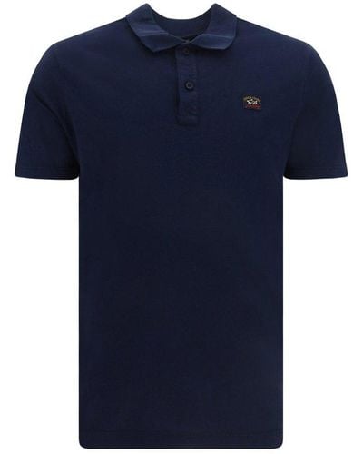 Paul & Shark Logo-patch Short Sleeved Polo Shirt - Blue