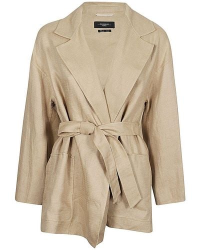 Weekend by Maxmara Robe-style Belted Jacket - Natural