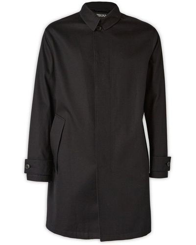 Zegna Long-sleeved Padded Trench - Black