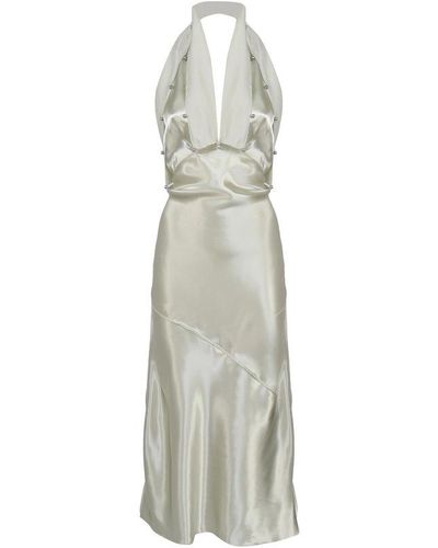 Bottega Veneta Fluid Satin Dress - White