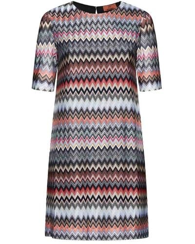 Missoni Zigzag Crewneck Short-sleeved Dress - Multicolour