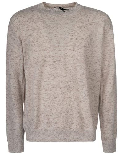 Zegna Round Neck Ribbed Sweater - Grey