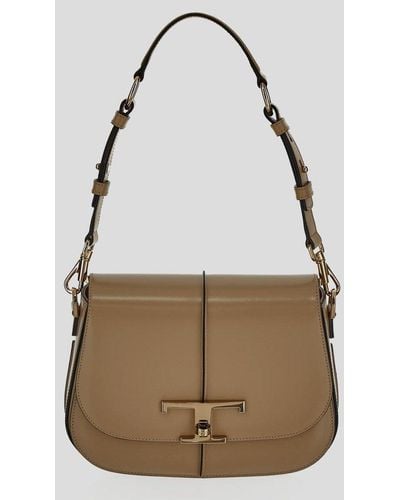 Tod's - T Case Shoulder Bag in Pony-skin Effect Leather Mini, Black,White,Beige, - Bags