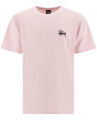 Stussy Basic Stusst Pigment Dyed T Shirt - Pink