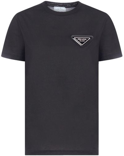 Prada Logo Patch T-shirt - Black