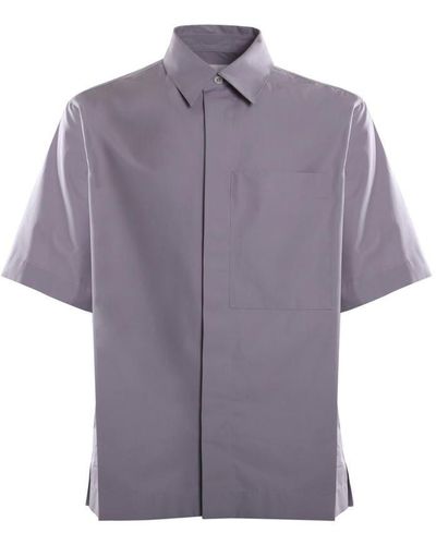 Jil Sander Buttoned Short Sleeved Shirt - Purple