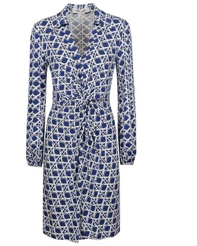 Diane von Furstenberg Chuck Long-sleeved Dress - Blue
