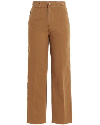Liu Jo Flare Cropped Trousers - Brown