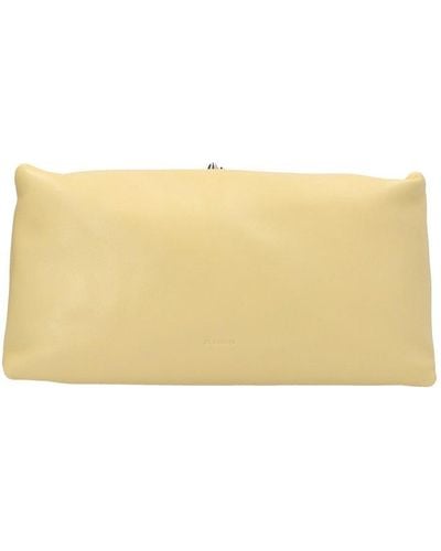Jil Sander Logo Debossed Clutch Bag - Yellow