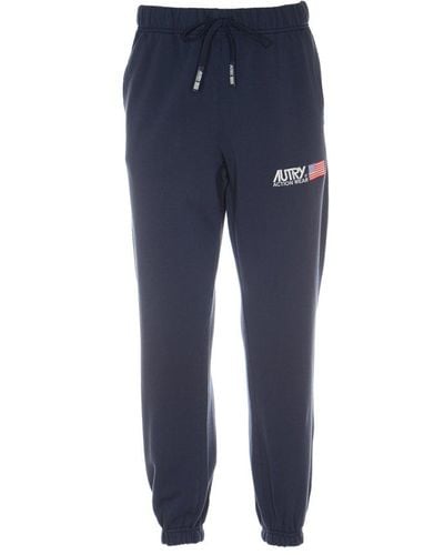 Autry Logo Embroidered Jogging Trousers - Blue