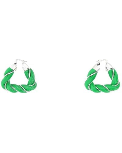Bottega Veneta Woven Hoop Earrings - Green