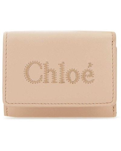 Chloé Leather Wallet - Natural
