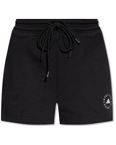 adidas By Stella McCartney Logo-printed Drawstring Track Shorts - Black