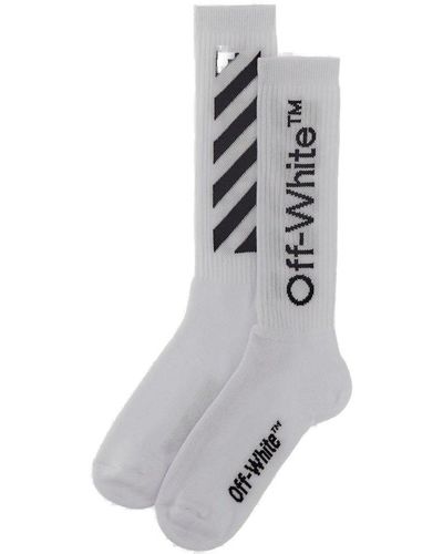 Off-White c/o Virgil Abloh Diag Helvetica Long Socks - White