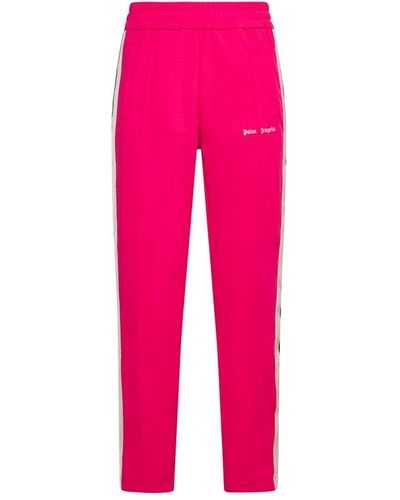 Palm Angels Logo Printed Straight Leg Track Trousers - Pink