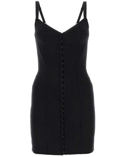 Dolce & Gabbana V-neck Slip Dress - Black