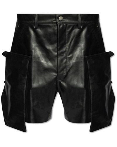Rick Owens ‘Stefan’ Leather Shorts - Black