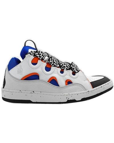 Lanvin Blue And Orange Curb Skate Sneakers - White