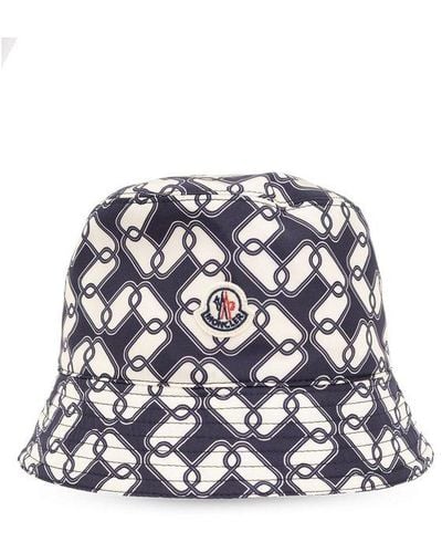 Moncler Patterned Bucket Hat, - White