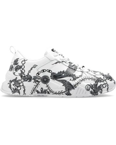 Versace Chain Couture Printed Low-top Sneakers - White