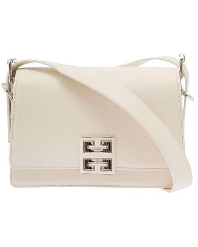 Givenchy 4g Crossbody Bag In Ivory Box Leather - Natural