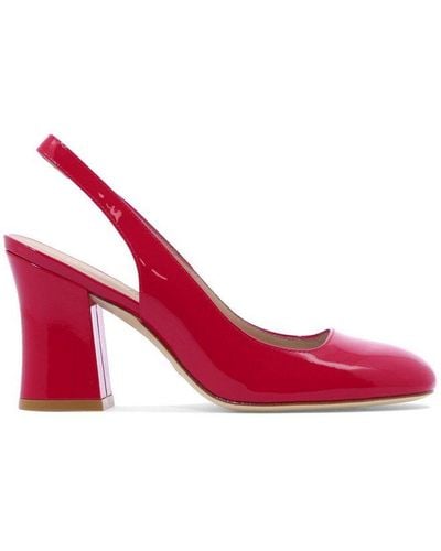 Stuart Weitzman Curve Block Slingbacks Court Shoes - Red