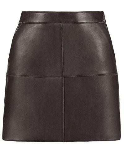 P.A.R.O.S.H. Leather Mini Skirt - Gray