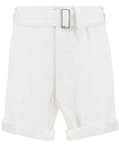 Maison Margiela Loose Fit Belted Shorts - White