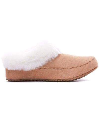 Sorel Faux-fur Trim Round-toe Slippers - Pink