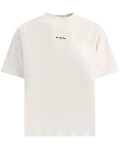 Acne Studios Logo Printed Crewneck T-shirt - White