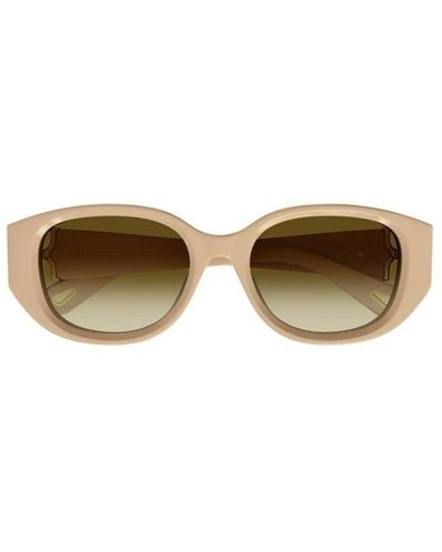 Chloé Oval-frame Sunglasses - Natural