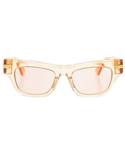 Bottega Veneta Miter Square Frame Sunglasses - Orange