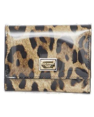 Dolce & Gabbana All-over Leopard Printed Wallet - Grey