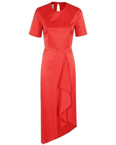 Moschino Jeans Cut-out Asymmetric Midi Dress - Red