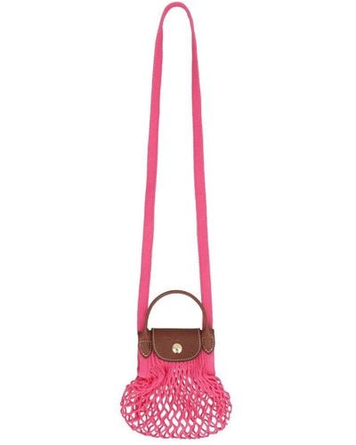 Longchamp Le Pliage Filet Xs Cotton Top-handle Bag - Pink